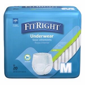 NEW Fitright Adult Disposable Extra Underwear Size Medium 20 Count